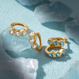 925 Silver Heart Zircon Hoop Earrings for Women
