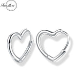 925 Silver Heart Hoop Earrings 18K Plated Hypoallergenic Jewelry