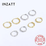 925 Sterling Silver Hoop Earrings Round Chain 18K Fine Jewelry