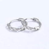 925 Sterling Silver Hoop Earrings Round Chain 18K Fine Jewelry
