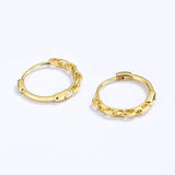 925 Sterling Silver Hoop Earrings Round Chain 18K Fine Jewelry
