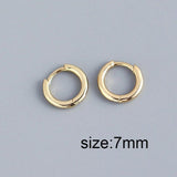 925 Silver Round Hoop Earrings Fine Jewelry 18k Punk Minimalist