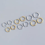925 Silver Round Hoop Earrings Fine Jewelry 18k Punk Minimalist