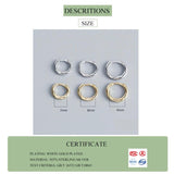 925 Silver Round Hoop Earrings Fine Jewelry 18k Punk Minimalist