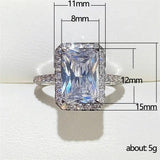 925 Silver Moissanite Ring Women's Engagement
