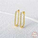 925 Sterling Silver Geometric Hoop Earrings Minimalist Design