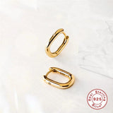 925 Sterling Silver Geometric Hoop Earrings Minimalist Design