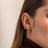 925 Sterling Silver Geometric Hoop Earrings Minimalist Design