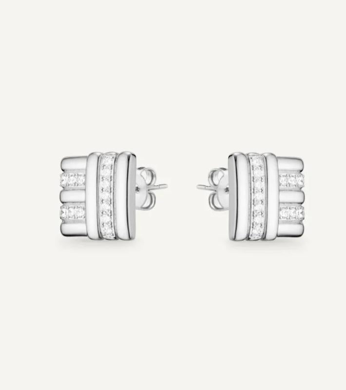 DPLAOPA Silver Zircon Stud Earring Fine Jewelry