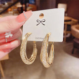925 Silver Oval Hoop Earrings Women Wedding Party Gift Jewelry
