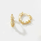 925 Silver Ear Turn Hoop Earrings Zircon Punk Style Fine Jewelry