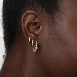 925 Silver Ear Turn Hoop Earrings Zircon Punk Style Fine Jewelry