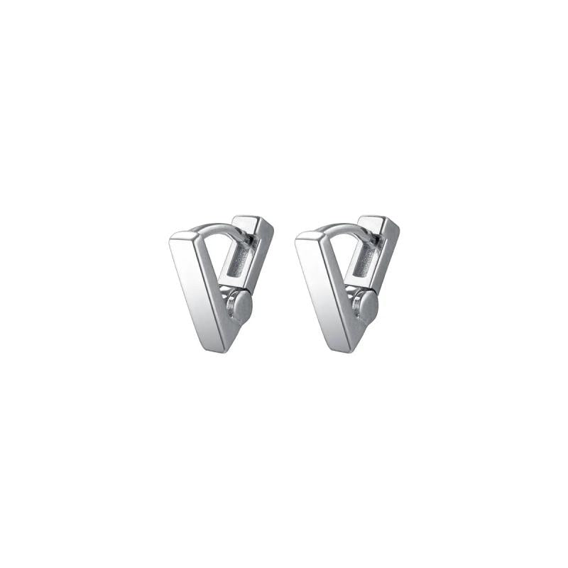 925 Silver Triangle Hoop Earrings Women Girls