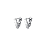925 Silver Triangle Hoop Earrings Women Girls
