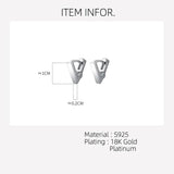 925 Silver Triangle Hoop Earrings Women Girls