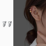 925 Silver Triangle Hoop Earrings Women Girls