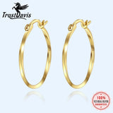 Davis 925 Sterling Silver Twist Hoop Earrings Women's Fine S925 Jewelry