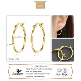Davis 925 Sterling Silver Twist Hoop Earrings Women's Fine S925 Jewelry