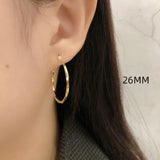 Davis 925 Sterling Silver Twist Hoop Earrings Women's Fine S925 Jewelry