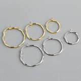 Davis 925 Sterling Silver Twist Hoop Earrings Women's Fine S925 Jewelry