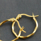 Davis 925 Sterling Silver Twist Hoop Earrings Women's Fine S925 Jewelry