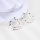 925 Silver Moon Star Hoop Earrings for Party Anniversary Gift