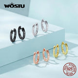 925 Silver Round Hoop Earrings Fine Wedding Jewelry