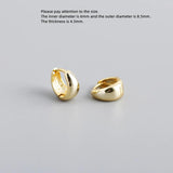 925 Silver Classic Golden Wide Noodles Round Ear Ring