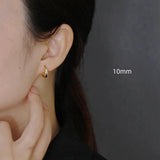 925 Silver Classic Golden Wide Noodles Round Ear Ring