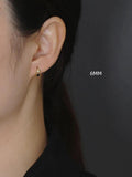 925 Silver Classic Golden Wide Noodles Round Ear Ring