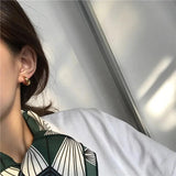 925 Silver Classic Golden Wide Noodles Round Ear Ring