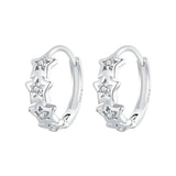 925 Silver Star CZ Ear Buckles for Women & Girls