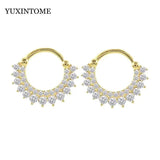 925 Sterling Silver Colorful Zircon Hoop Earrings