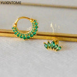 925 Sterling Silver Colorful Zircon Hoop Earrings