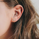 925 Sterling Silver Colorful Zircon Hoop Earrings