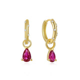 925 Silver Water Drop Hoop Earrings CZ Wedding Jewelry