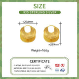 925 Silver Geometric 18k Hoop Earrings for Women