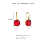 925 Silver Multicolor Zircon Drop Earrings For Women Wedding Party
