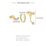 925 Silver Earrings Set for Women, Piercing Buckles Jewelry