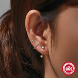 925 Silver Earrings Set for Women, Piercing Buckles Jewelry