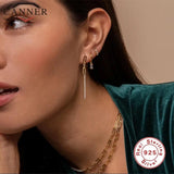 Colorful Zircon 925 Silver Hoop Earrings Women