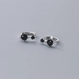 925 Silver Zircon Statement Ear Buckle Hoop Earrings