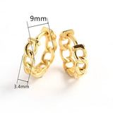 925 Silver Cuban Link Chain Hoop Earrings Pig Nose Design