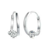 925 Silver Vintage Zircon Hoop Earrings for Women