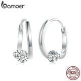 925 Silver Vintage Zircon Hoop Earrings for Women