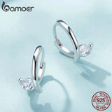 925 Silver Vintage Zircon Hoop Earrings for Women