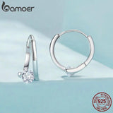 925 Silver Vintage Zircon Hoop Earrings for Women