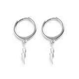 Trustdavis 925 Silver Lightning Tassel Hoop Earrings Women Wedding Jewelry