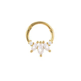 925 Silver Pink Purple Zircon Piercing Hoop Earrings