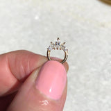 925 Silver Pink Purple Zircon Piercing Hoop Earrings